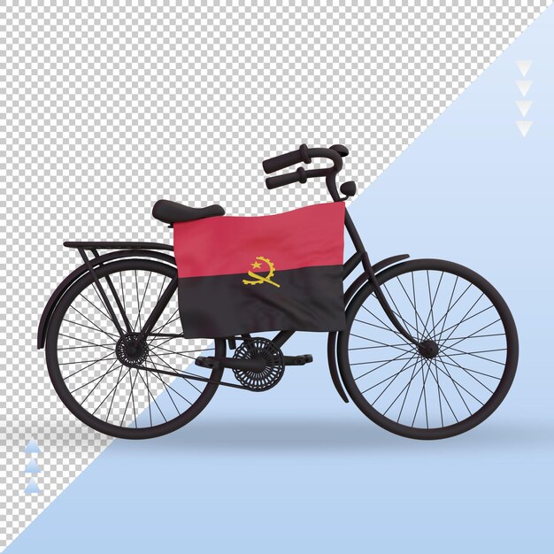 3d bycycle day angola flag rendering front view