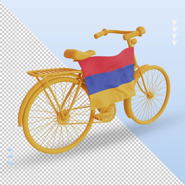 3d giorno in bicicletta rendering della bandiera dell'armenia vista a sinistra