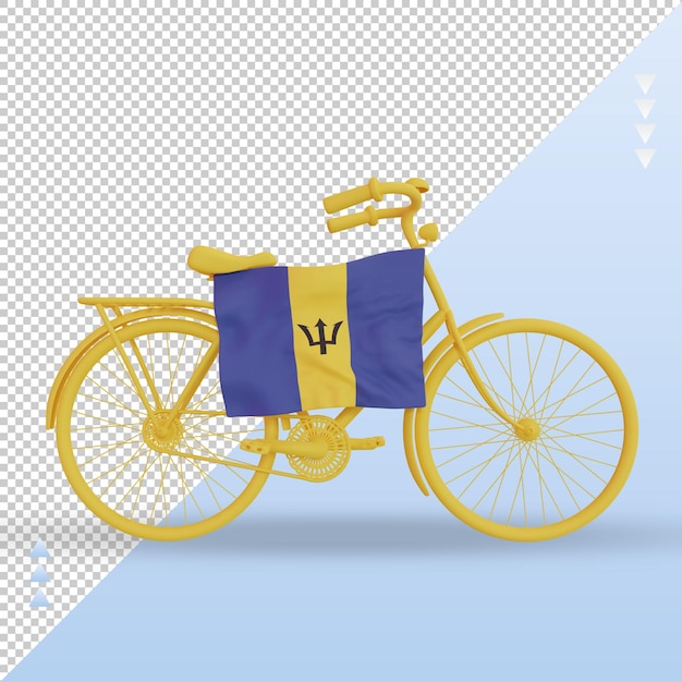 3d bycycle day barbados flag rendering front view