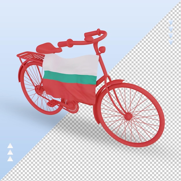 3dbycycle日ブルガリアの国旗レンダリング右ビュー