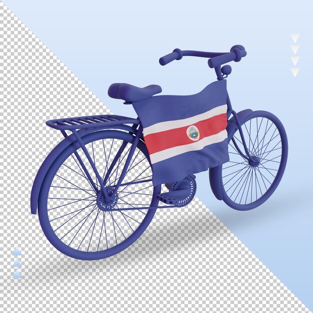 3d bycycle 일 코스타리카 플래그 렌더링 왼쪽 보기