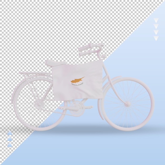 PSD 3d bycycle day cyprus flag rendering front view