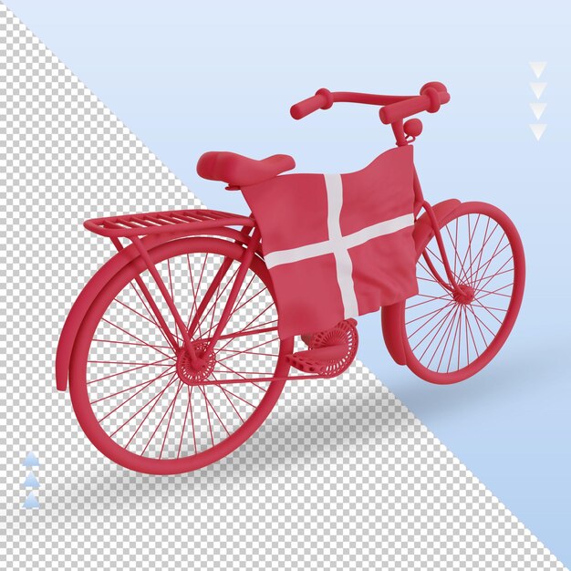 3d bycycle day denmark flag rendering left view