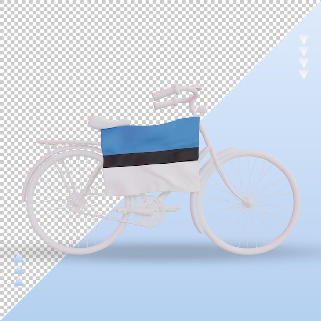 3dbycycle日エストニアの旗レンダリング正面図