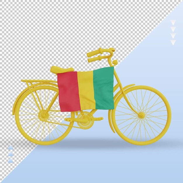 3d giorno in bicicletta guinea bissau bandiera rendering vista frontale