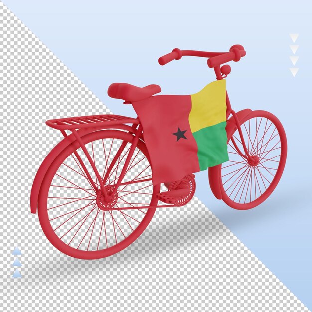 PSD 3dbycycle日ギニアの国旗レンダリング左側面図