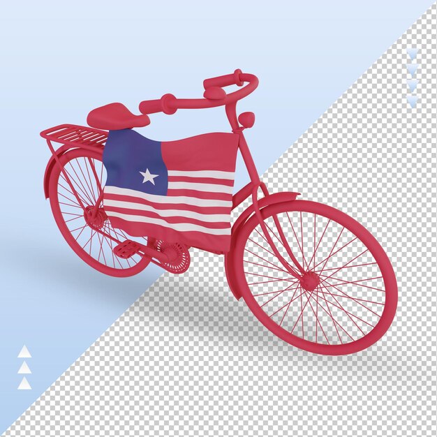 3d bycycle day liberia flag rendering right view