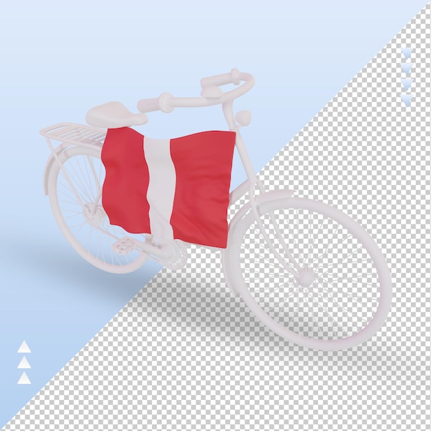 3dbycycledayペルーの旗のレンダリングの右側面図
