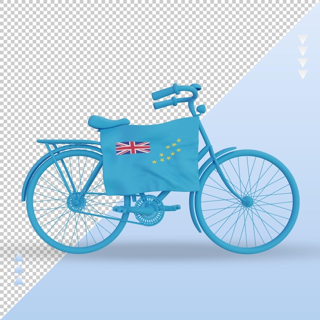 3d bycycle day tuvalu flag rendering front view