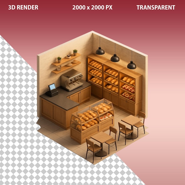 3D-пекарня на прозрачном фоне