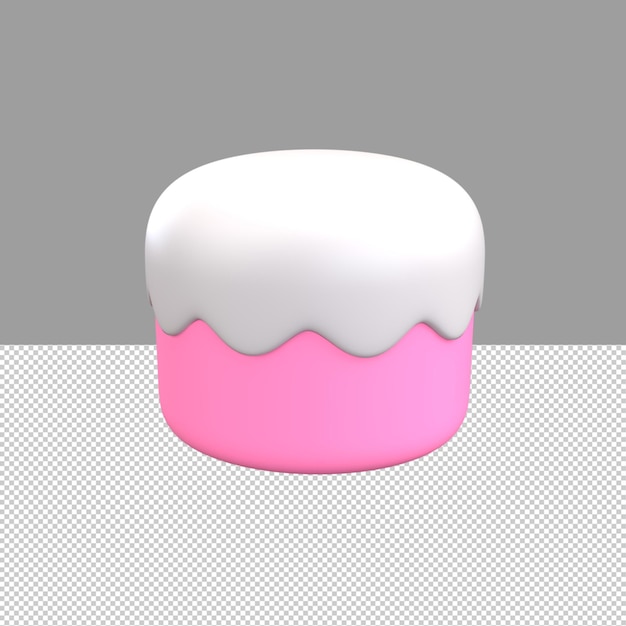 3D Cake cartoon style icon Rendered object illustration