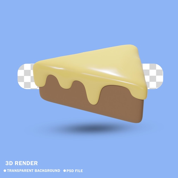 PSD 3d cake with cream cheese transparent background