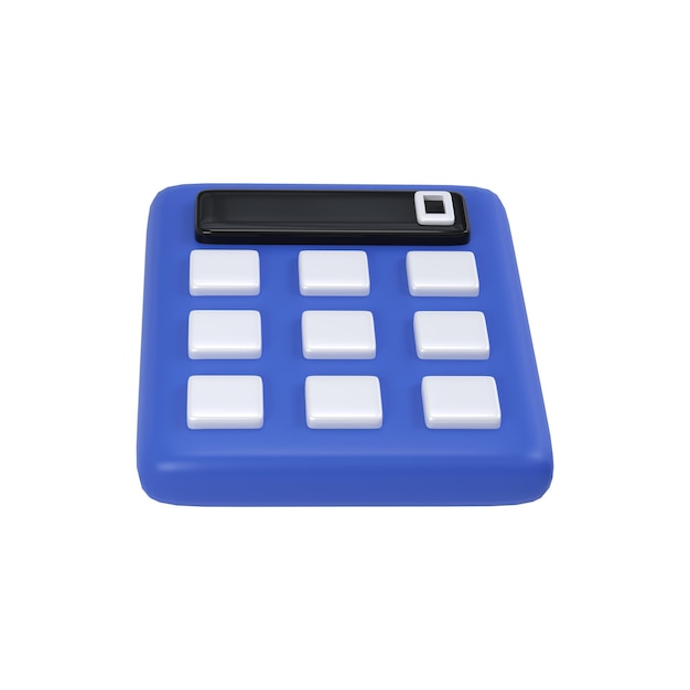 3d calculator icon school office isolated transparent png. Object on math, finance, accounting and economy. Modern web symbol