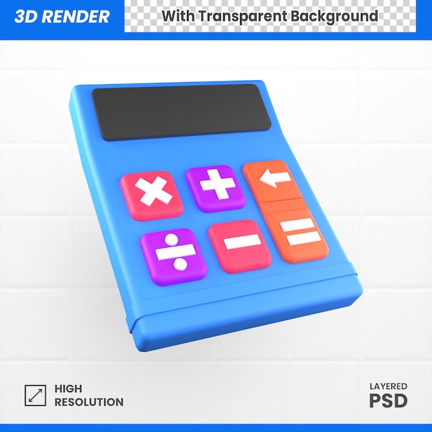 PSD 3d calculator icon total price