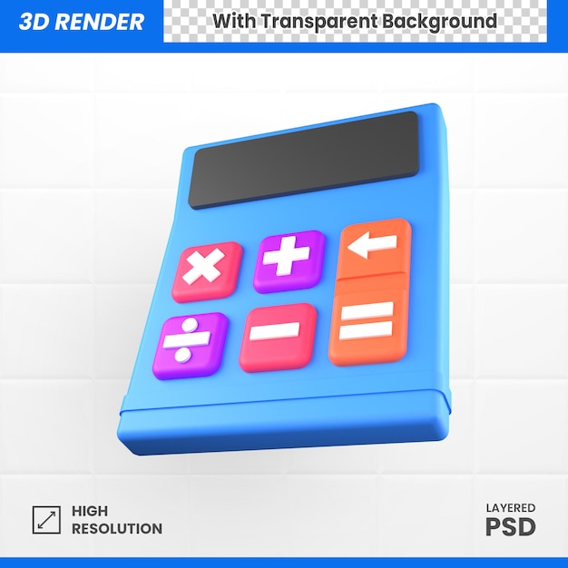 PSD 3d calculator icon total price