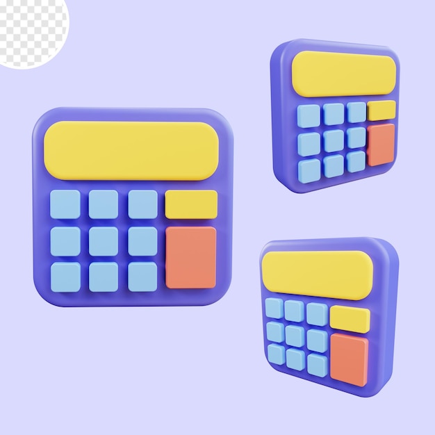 3D Calculator Icon With Transparent Background