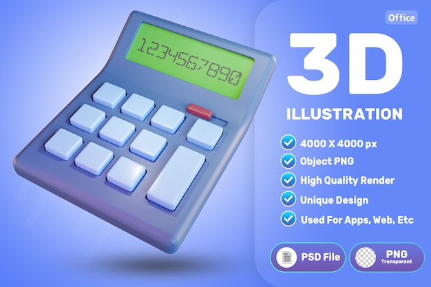 PSD 3d calculator icon