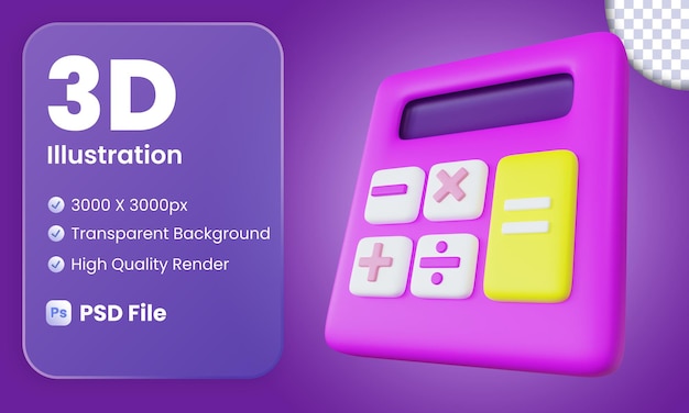 3d calculator illustration