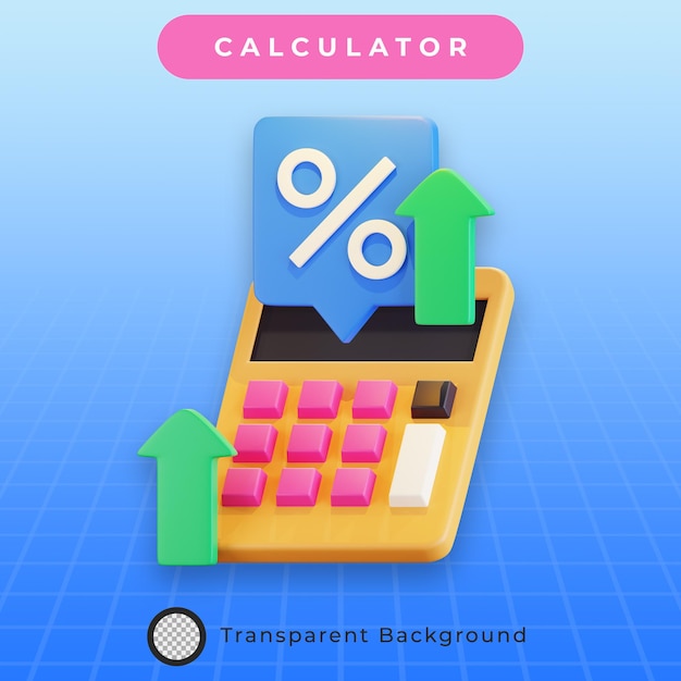 PSD calcolatrice 3d dell'illustrazione degli investimenti