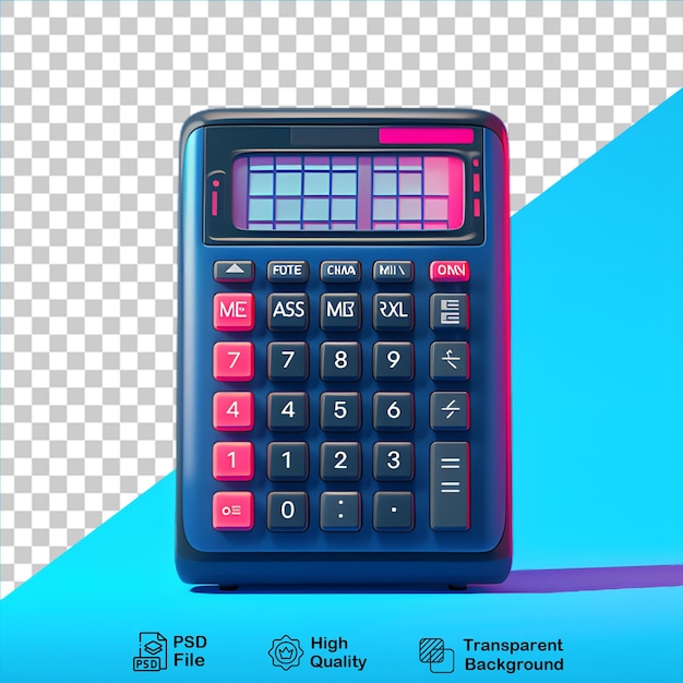 PSD 3d calculator isolated on transparent background include png file