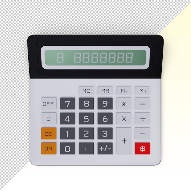 3d calculator isolated