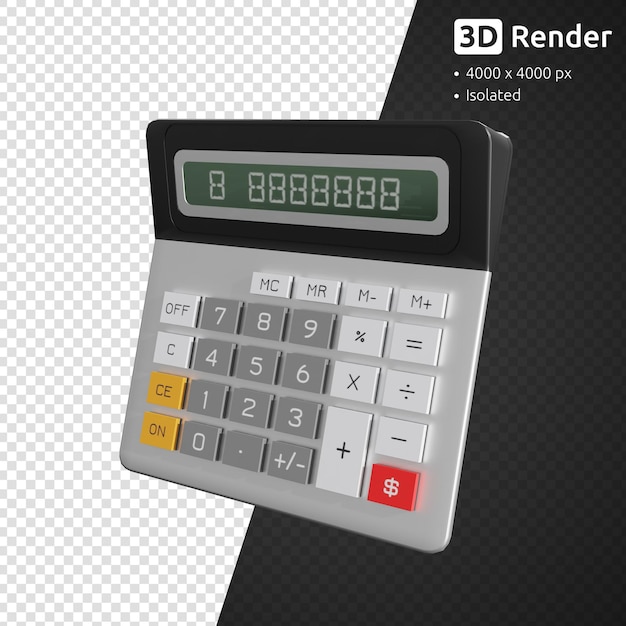 3d calculator isolated