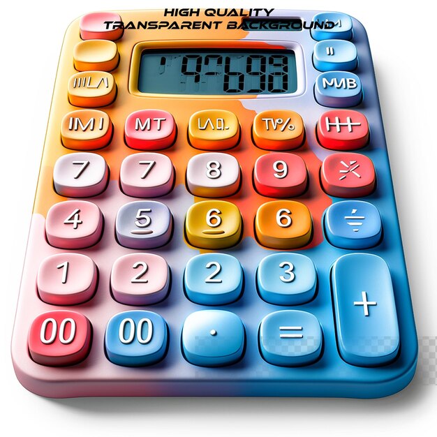 PSD a 3d calculator on transparent background