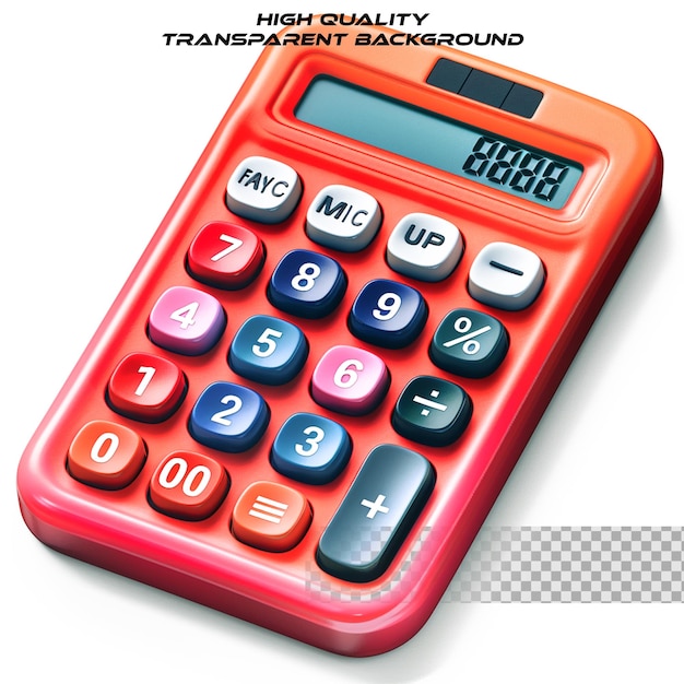 PSD a 3d calculator on transparent background