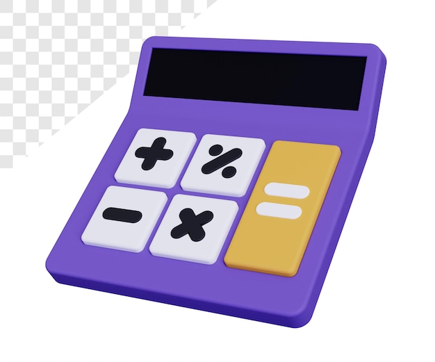 3d calculator with button rendering isolated