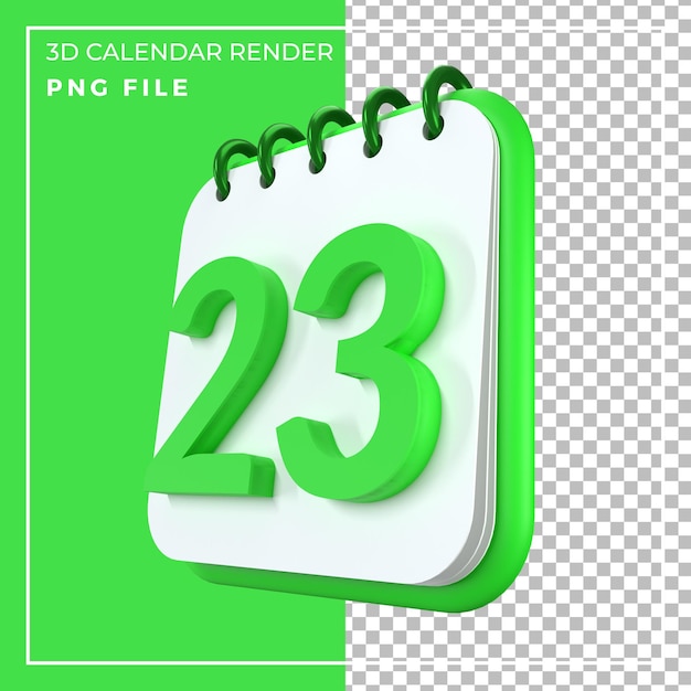 3d calendar 23 day