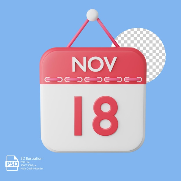 3d calendar cute icon