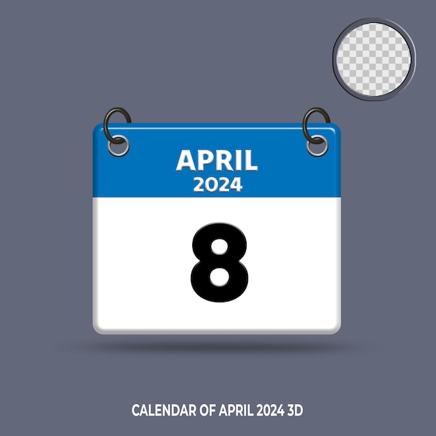 3d calendar date april 2024