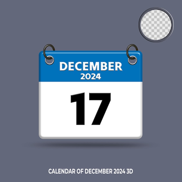 3d calendar date of december 2024