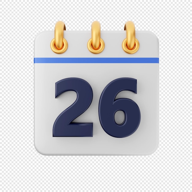 3d calendar date event icon illustration render