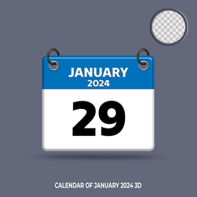 3d calendar date of january 2024