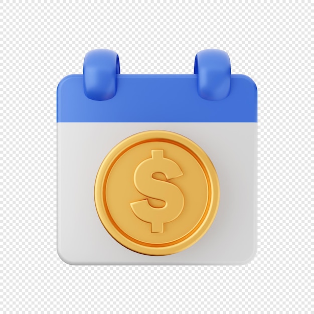 3d calendar date and time icon illustration