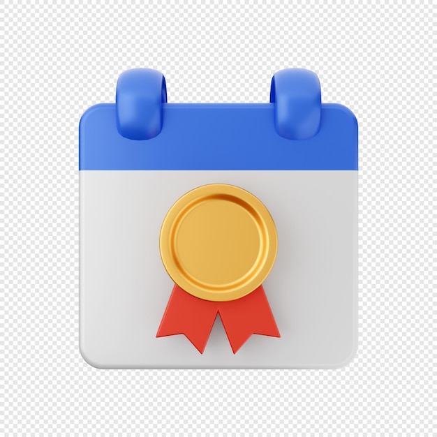 3d calendar date and time icon illustration