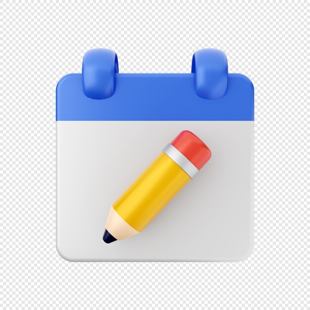 3d calendar date and time icon illustration