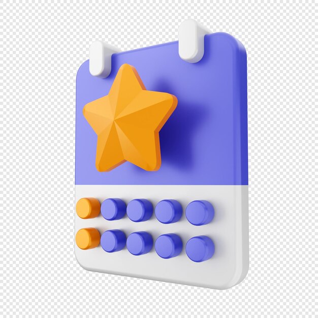 PSD 3d calendar icon illustration