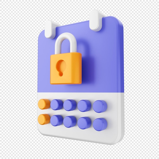 PSD 3d calendar icon illustration