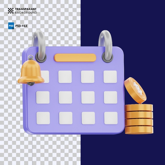 3D Calendar icon illustration