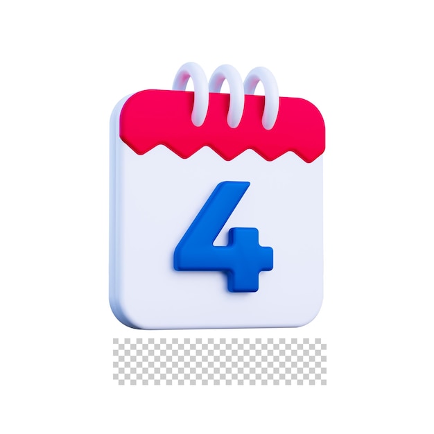 3d calendar icon isolated