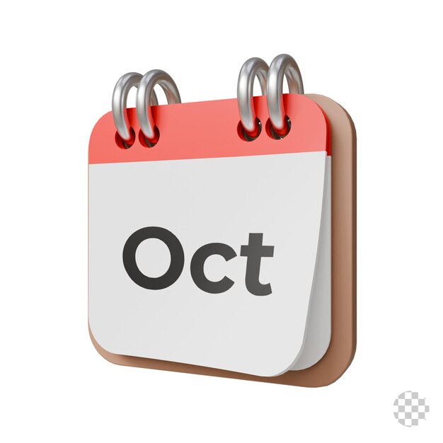 3d calendar icon with date and schedule reminder