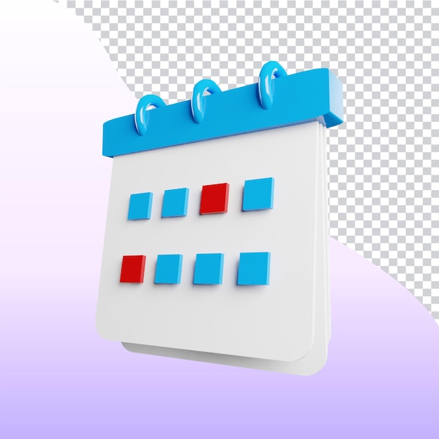 3d calendar icon with holidays