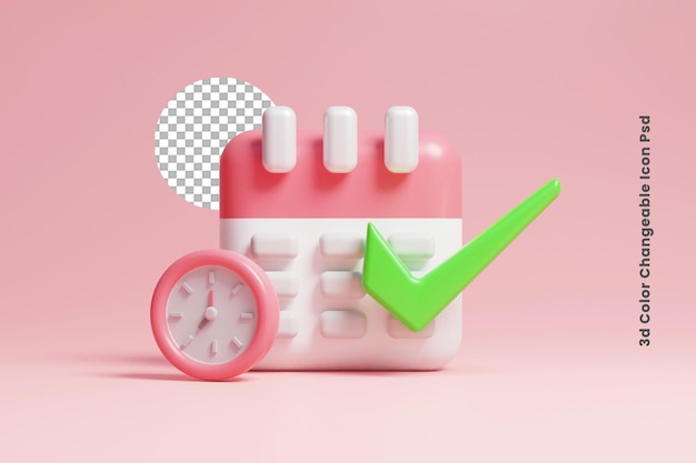 3d calendar mark day reminder icon or 3d calendar marked time and date for festival day