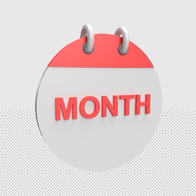 PSD 3d calendar month rendered object illustration