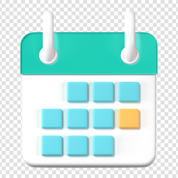 3D calendar png clipart reminder symbol on transparent background