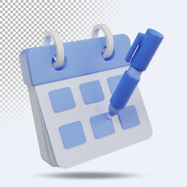 3d calendar. three dimensional render illustration.