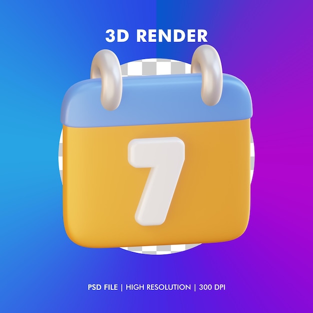 3d calender illustration isolated