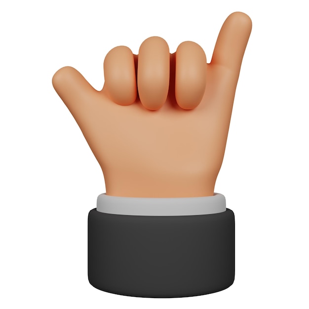 PSD 3d call hand gesture isolated on transparent background